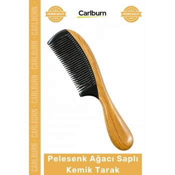 #Tarak Doğal Antistatik El İşçiliği Ergonomik Masaj Etkili Sağlıklı Pelesenk Ağacı Saplı Kemik Tarak