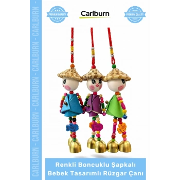 #RüzgarÇanı Dekoratif Bahçe Balkon Hediyelik Renkli Boncuklu Şapkalı Bebek Tasarımlı Rüzgar Çanı
