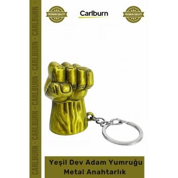 Özel Üretim Figür Koleksiyonluk Kaliteli Dayanıklı Şık Estetik Yeşil Dev Adam Yumruğu Metal Anahtarlık
