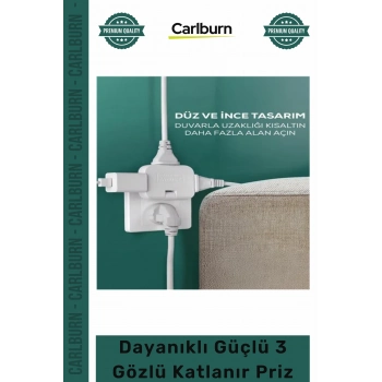 #3LüPriz Şık Modern Tasarım Çoklu Elektrik Ünitesi Dayanıklı Pratik Güçlü 3 Gözlü Katlanır Priz