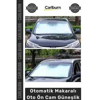 #Güneşlik Isı Yansıtıcı Alüminyum Folyo Pratik Sıcaktan Koruyan Araç Otomatik Makaralı Oto Ön Cam Güneşlik