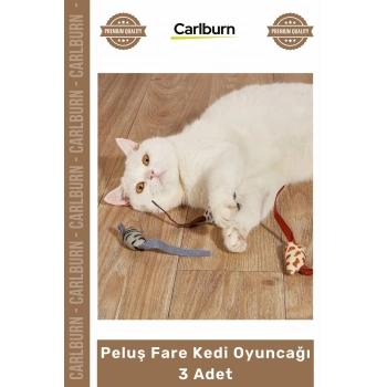 #Petshop Isırmaya Dayanıklı Kaliteli Kumaş İnteraktif Darbe Dirençli Peluş Fare Kedi Oyuncağı 3 Adet