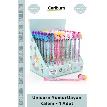 #Kalem 17 cm Unicorn Figürlü Okul Ofis Hediyelik Renkli Canlı Tasarım Unicorn Yumurtlayan Kalem - 1 Adet