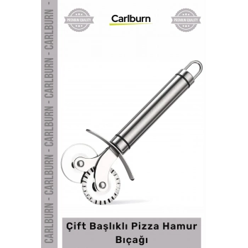 Özel Üretim Paslanmaz Çelik Profesyonel Keskin Dayanıklı Pratik Çift Başlıklı Pizza Hamur Bıçağı