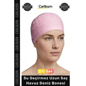 #Bone Uzun Saç Kaymaz Su Geçirmez Sızdırmaz Yüzücü Havuz Deniz Bonesi Elastik Bez Yüzme Şapkası 2li Set