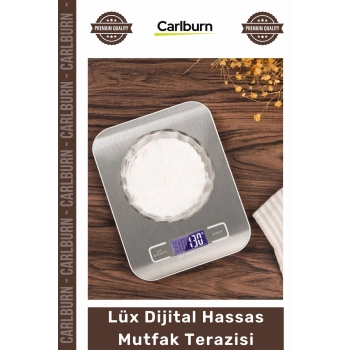#HassasTerazi Paslanmaz Çelik Metal 5 Kg 1 Gr Hassas LCD Ekran Gümüş Şık Lüx Dijital Mutfak Terazisi