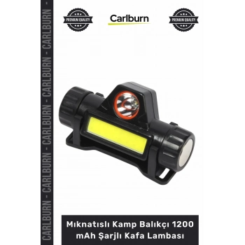 #KafaLambası Powerled SMD Beyaz Parlak Oynar Mıknatıslı Kamp Balıkçı 1200 mAh Şarjlı Kafa Lambası