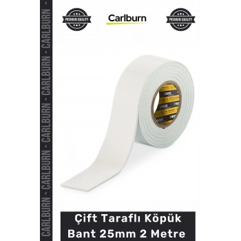 #Bant Güçlü Yapışkanlı Montaj Mukavemetli Pürüzsüz Çift Taraflı Köpük Bant 25mm 2 Metre - 1 Adet
