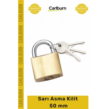 #AsmaKilit Yüksek Güvenlikli Pirinç Gövde Dayanıklı Çelik Kanca Dış Mekan Sarı Asma Kilit 50 mm