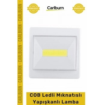 Pilli Dolap İçi Gece Portatif Mıknatıs Aydınlatma Beyaz Gün Işığı COB Ledli Mıknatıslı Yapışkanlı Lamba