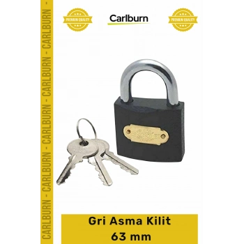 #AsmaKilit Çelik Gövde Dayanıklı Güvenlik Kilidi Anahtarlı Kapı Kilidi Endüstriyel Gri Asma Kilit 63 mm