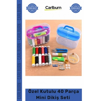 #DikişSeti Pratik Terzi Özel Kutulu 40 Parça Mini Dikiş Seti Iğne Iplik Balıkçı Makas Mezura Yüzük