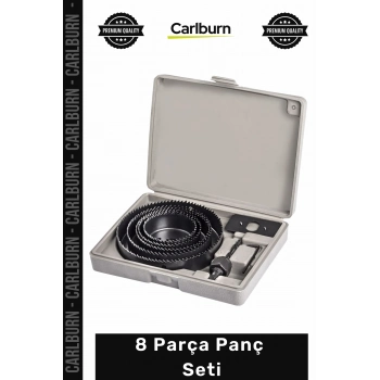 #Punch Ağaç Kesme Testere Matkap Ucu Alçıpan Tavan Metal Plastik MDF Delme Testeresi 8 Parça Panç Seti