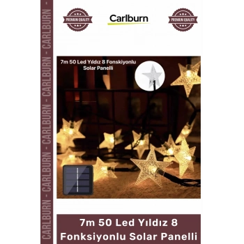 #Solar Bahçe Aydınlatma Dekoratif Solar 7m 50 Led Damla 8 Fonksiyonlu Solar Panelli Gün Işığı
