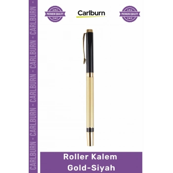 #Kalem Okul İş Lüks Öğretmen Hediye Profesyonel Metal Tasarım Kaliteli Ofis Roller Kalem Gold- Siyah