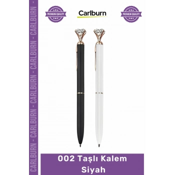 Özel Üretim Lüks Kristal Tasarım Metal Promosyon Ofis Hediye Şık Kaliteli 002 Taşlı Kalem Siyah