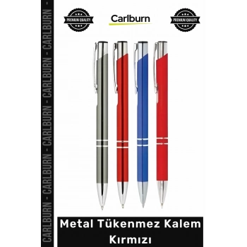 #Kalem Lüks Ofis Tipi Hediyelik Promosyon Şık Kaliteli Okul Dayanıklı Metal Tükenmez Kalem Kırmızı - 1 Adet