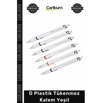 #Kalem Promosyon Logo Baskılı Kurumsal Ekonomik Ofis Gövde D Plastik Tükenmez Kalem Yeşil - 1 Adet