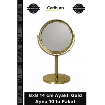 Özel Üretim Hediyelik Nişan Nikah Bebek Mevlüt Sünnet Şık 8x8 14 cm Ayaklı Gold Ayna 10lu Paket