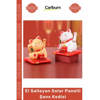 #ManekiNeko Japon Kültürü Maneki Neko Bereket El Sallayan Solar Panelli Dekoratif Şans Kedisi