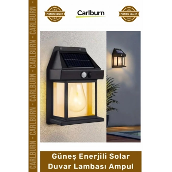 Özel Üretim Su Geçirmez Bahçe Dekoratif Güneş Enerjili Solar Duvar Lambası Rustik Ampul Gün Işığı