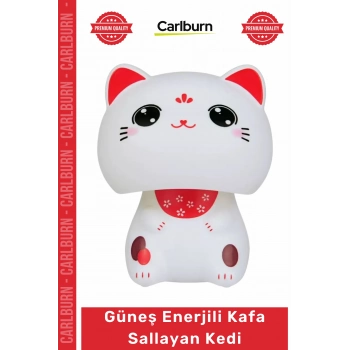 Özel Üretim Maneki Neko Japon Kültürü Şans Solar Dekoratif Obje Güneş Enerjili Kafa Sallayan Kedi