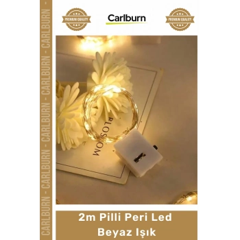 Özel Üretim Dekoratif Aydınlatma Şık Tasarım Esnek Tel Mikro Pil Kutu 2m Pilli Peri Led Beyaz Işık