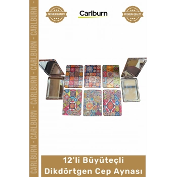 #CepAynası Promosyon Hediyelik Şık Tasarım Portatif Logo 12li Büyüteçli Dikdörtgen Cep Aynası