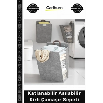 Özel Üretim Gri Kumaş Banyo Duvar Kapı Arkası Düzenleyici Katlanabilir Asılabilir Kirli Çamaşır Sepeti