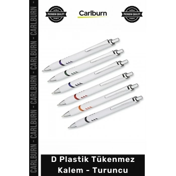 #Kalem Promosyon Logolu Ofis Kırtasiye Şık Kaliteli Baskılı D Plastik Tükenmez Kalem Turuncu