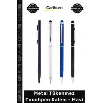 #Kalem Promosyon Baskılı Şık Kurumsal Hediye Dokunmatik Metal Tükenmez Touchpen Kalem Mavi