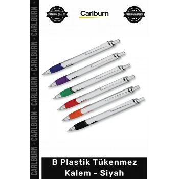 #Kalem Promosyon Baskılı Kurumsal Ofis Hediyelik Kaliteli Şık B Plastik Tükenmez Kalem Siyah