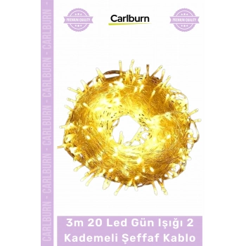 #LedAydınlatma Dekoratif Pilli Süsleme Lambası Pilli Şık 3m 20 Led Gün Işığı 2 Kademeli Şeffaf Kablo