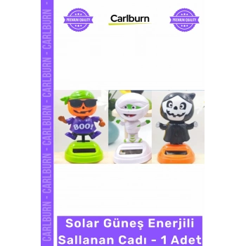#Solar Masa Dekoratif Hediye Süsleme Solar Güneş Enerjili Sallanan Cadılar Bayramı Konsepti - 1 Adet