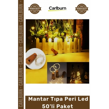 #PeriLed Dekoratif Günışığı Aydınlatma Şişe Süsleme Kaliteli Mantar Tıpa Peri Led 50li Paket