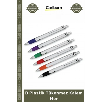 Özel Üretim Logolu Promosyon Kaliteli Kurumsal Ofis Malzemesi Şık B Plastik Tükenmez Kalem Mor