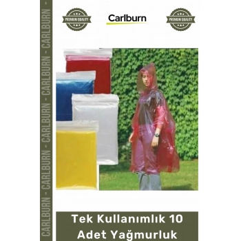 #Yağmurluk Su Geçirmez Pratik Kullan At Şeffaf Kapüşonlu Acil Durum Tek Kullanımlık 10 Adet Yağmurluk