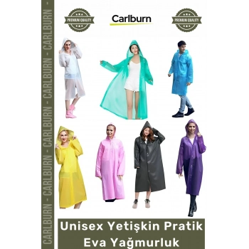 #Yağmurluk Su Geçirmez Kaliteli Dayanıklı Kapüşonlu Şık Tasarım Unisex Yetişkin Pratik Eva Yağmurluk - 1 Adet
