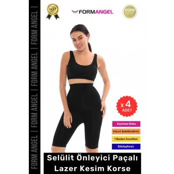#Korse Lazer Kesim Dikişsiz İz Göstermeyen Toparlayıcı Kaymaz Selülit Önleyici Paçalı Korse - 4 Adet