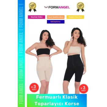 #Korse Vücut Bel Popo Şekillendiren Sıkılaştırıcı Fermuarlı Paçalı Klasik Toparlayıcı Korse 6lı Set