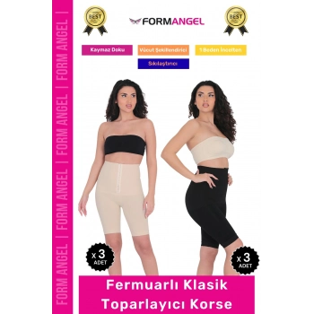 #Korse Yüksek Bel Karın Mide Toparlayıcı Popo Sıkılaştırıcı Paçalı Kadın Agraflı Korse 6lı Set