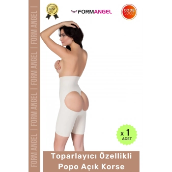 Kadın Ten Popo Açık Yüksek Bel Paçalı Korse Ten