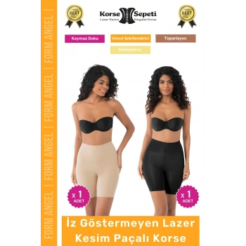 #Korse İz Yapmayan Kaymayı Önleyen Toparlayıcı Sıkılaştıran Lazer Kesim Paçalı Korse 2li Set