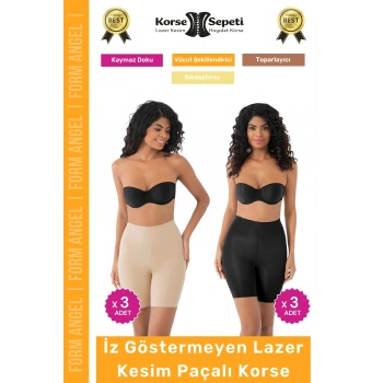 #Korse İz Yapmayan Kaymayı Önleyen Toparlayıcı Sıkılaştıran Lazer Kesim Paçalı Korse 6lı Set