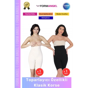 #Korse İz Göstermeyen Kaymaz Dikişsiz Vücut Şekillendiren Kalça Toparlayıcı Klasik Korse 2li Set