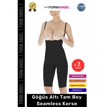#Korse Dikişsiz Toparlayıcı Kaymaz Seamless Sıkılaştırıcı Kadın Göğüs Altı Tam Boy Korse - 3 Adet