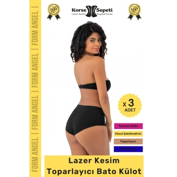 #BatoKülot Karın Basen Toparlayıcı Kaymaz İz Yapmaz Lazer Kesim Toparlayıcı Bato Külot - 3 Adet