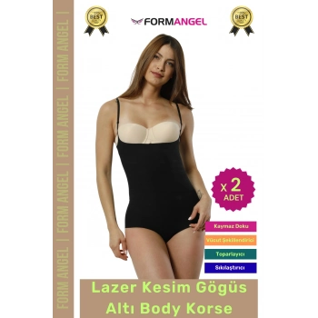 #Korse İz Göstermeyen Lazer Kesim Toparlayıcı Şekillendirici Kaymaz Göğüs Altı Body Korse - 2 Adet