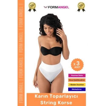 #Korse İz Yapmaz Kaymayan Seamless Alt Karın Göbek Toparlayıcı String Külot Kadın Korse - 3 Adet