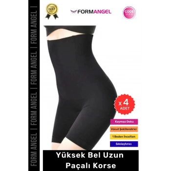 #Korse Lazer Kesim İz Göstermez Toparlayıcı Kaymaz Kadın Yüksek Bel Uzun Paçalı Korse - 4 Adet